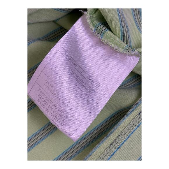 Nike Golf Dri Fit Mens Green Striped Short Sleeve Polo Shirt Size Large - Picture 14 of 14